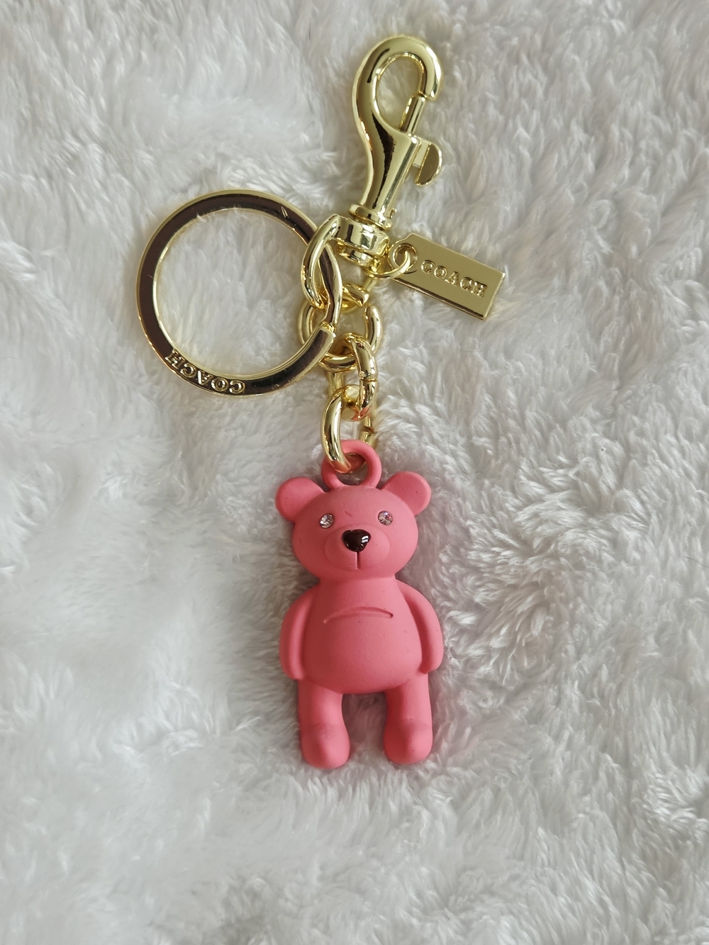 C Logo Pink Bear Keychain Charm Beautiful Bag Charm
